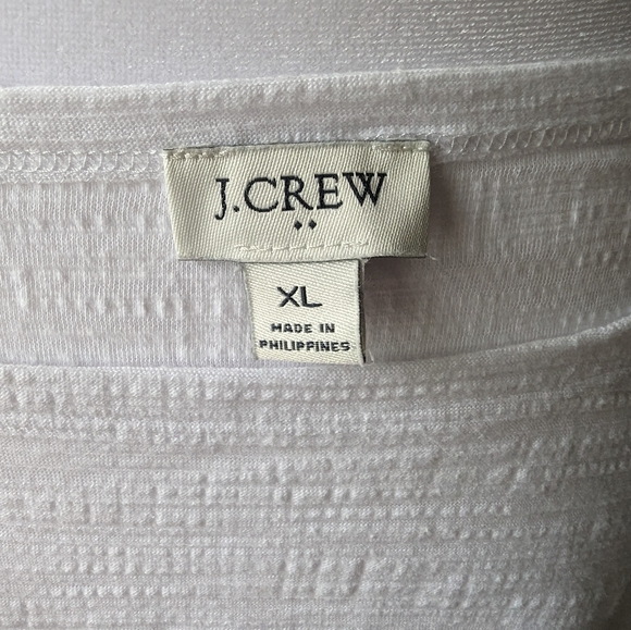 J Crew White Short Sleeve Textured Top XL - Picture 5 of 6